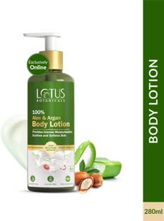 Lotus Botanicals 100% Aloe & Argan Body Lotion|Smooth & Nourished Skin|Repairs Damaged Skin