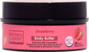 Bryan & Candy Strawberry Body Butter | Ph5.5 Skin Friendly | 72hrs Moisturization