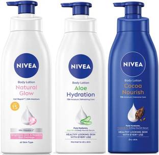 NIVEA BODY LOTION 400 ML - NATURAL GLOW , ALOE HYDRATION & COCOA NOURISH