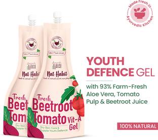 Nat Habit Fresh Beetroot Tomato Vit-A Gel for Dry Skin Care(Pack of 2)