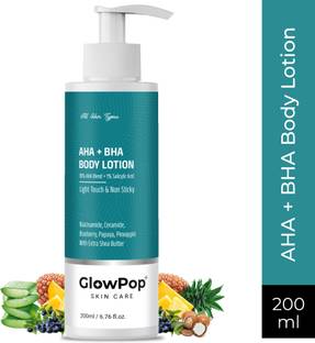 GlowPop 10% AHA + 1% BHA Body Lotion - Smooths Rough & Bumpy Skin - With Niacinamide