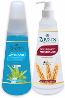 Zavers Astringent Lotion (500 ML) + Skin Moisturizer (500 ML)