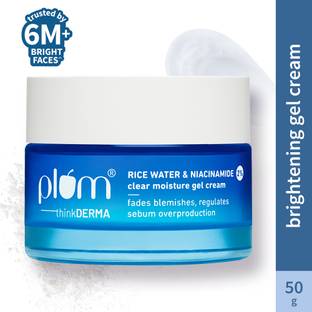 Plum 2% Niacinamide & Rice Water Gel Cream Moisturizer | Oil-free | Brightens skin