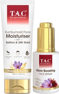 TAC - The Ayurveda Co. Kumkumadi Face Moisturiser with Glow Boosting Serum Combo Pack