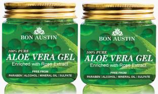 Bon Austin 100% Pure Aloe Vera Gel Combo Pack of 2 Jars of 170 gms (340 ml)