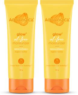Aqualogica Glow+Oil-free Moisturizer with Papaya & Vitamin C|Hydrates & Brightens|Pack Of 2