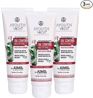 Ayouthveda Oil Control Mattifying Moisturizer Cream | Balance Smoothens Skin (Pack of 3)