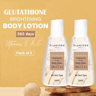 GLAMVEDA Glutathione Body Lotion Reduces acne scars with Vitamin C ( Pack Of 2 )