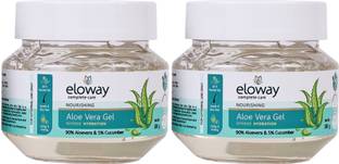 Eloway Pure Aloe Vera Gel for Face, Body & Hair Hydrates, Calms and Nourishes Pack of 2