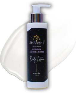 Sharans Lavender and Shea Butter Body Lotion, 24Hrs Moisturisation Dry And Normal Skin