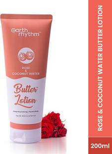 Earth Rhythm Rose & Cocount Water Face & Body Lotion, Deep Moisturization for Dry Skin- 200ml