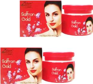MOSKLIN ZOHRA RED SAFFRON GOLD CREAM FOR GLOWING & CLEANSING SKIN PACK OF - 50g x 2