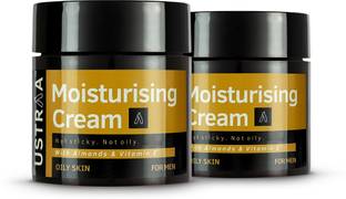 USTRAA Moisturising Cream - Oily Skin - 100 g x 2 | Quick Absorption | With Shea Butter