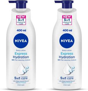 NIVEA Express Hydration 5 in 1 Care Lotion - 400ml (Pack of 2)