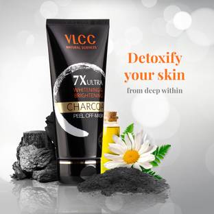 VLCC 7X Ultra Whitening & Brightening Charcoal Peel Off Mask - Deep Cleans