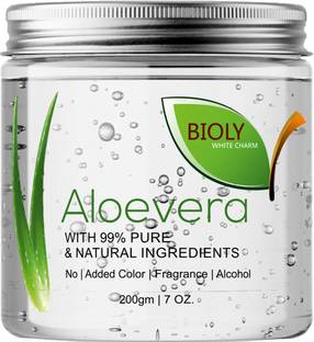 Bioly Aloe Vera Gel Great for Face, Hair, Sunburn Relief, Acne, Razor Bumps 200ml