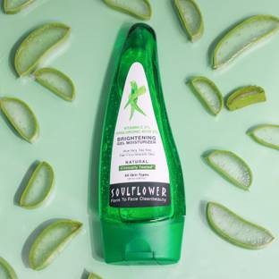 Soulflower Aloe Vera Gel with Tea Tree, Hyaluronic Acid | For Hair fall, Skin Glow & Acne |