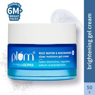 Plum 2% Niacinamide & Rice Water Gel Cream Moisturizer | Oil-free | Brightens skin