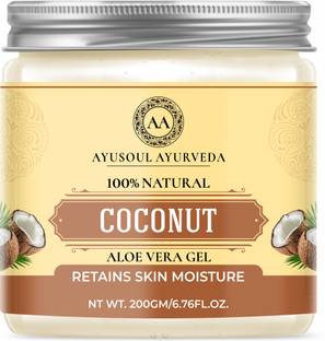 Ayusoul Ayurveda Khadi Coconut Aloe Vera Gel 100% Natural for Body Skin Treatment| Moisturizer