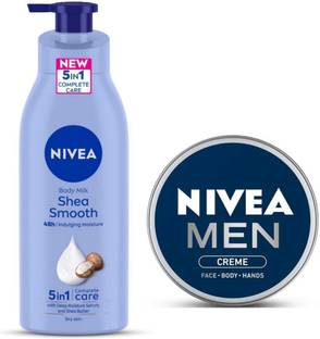 NIVEA shea smooth milk 400ml Lotion and Men Cream75ml