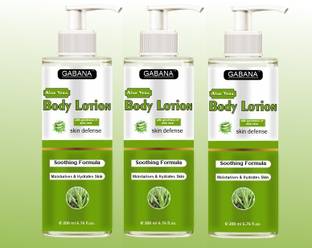 GABANA Aloe Vera Deep Nourishing & Brightening Body Lotion (200ml) Pack of 3