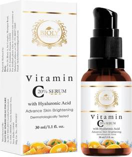 Bioly Vitamin C Serum 20% + Hyaluronic Acid + Vitamin E Serum for Advance Skin Brightening and Lightening