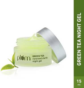 Plum Green Tea Night Gel Cream | Anti-aging Oil-free Moisturizer with Glycolic Acid