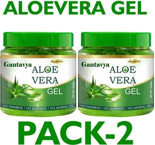 Gantavya 100% Pure Aloe Vera Gel for Acne, Scars, Glowing, Radiant Skin