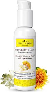 Petal Herbs Ayurveda Moringa & Safflower Moisturizing Lotion to Reduce skin damage and lightens the dark spots - No Paraben Paraffin Silicon