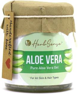 HerbSense Pure Aloe Vera Gel For All Skin & Hair Types, No Artificial Fragrance or Color
