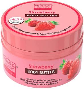 Bryan & Candy Strawberry Body Butter | Ph5.5 Skin Friendly | 72hrs Moisturization