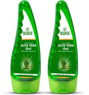 NEWISH Aloe Vera Multipurpose Gel from Aloe Plants - Glowing Skin & Hair growth , Moisturizer,Aftershave Lotion (130 ML + 130 ML) (Pack of 2) (260)