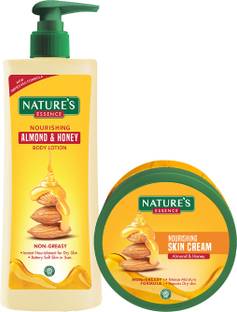 Nature's Essence HONEY ALMOND LOTION AND CREAM 400ML EACH (PACK OF 2)