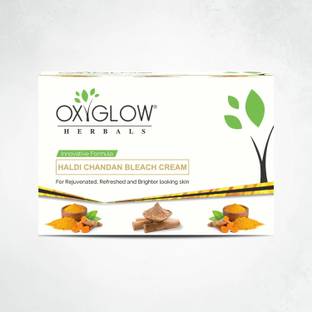 OXYGLOW Herbals Haldi Chandan Bleach Cream 300Gm (Pack of1) Deep Clean Pores, Even Tones
