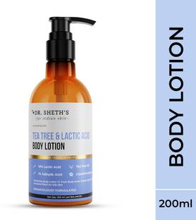 Dr. Sheth's Tea Tree & Lactic Acid Body Lotion, Helps to Reduce Body Acne