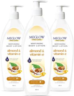meglow Pro-Care Body Lotion with Almond & Vitamin E for 48 hour Hydration | Non-Greasy
