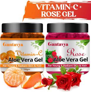 Gantavya Vitamin C & Rose Brightening gel for Anti-Aging, Hydrates & Brighter Skin