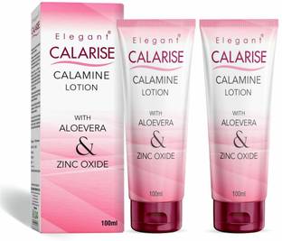 ELEGANT Calarise Calamine Lotion With Aloevera & Zinc Oxide 100ml (Pack of 2) For Skin Soothing and Rashes