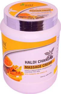 kbh Haldi Chandan Massage Cream 1Kg with Vitamin E, Turmeric Extracts and Sandalwood Extracts for Natural Glowing Skin