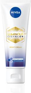 NIVEA LUMINOUS EVEN GLOW Oil Control Night Cream Women - Hyaluronic Acid, Reduces Dark Spots, Moisturizer