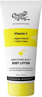 Chemist at Play Brightening Body Lotion | Skin Brightening | De-tan & Glow | Camu | Vitamin C