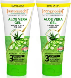 Aaryanveda Aloevera Gel with Soothing, Moisturizing & Nourishing for Face, Body & Hair