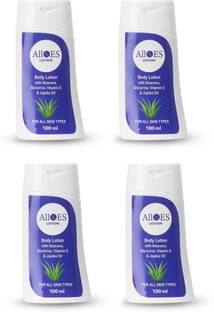Alloes Pharmaceuticals Body Lotion with Aloevera,Jojoba oil- Pack of 4