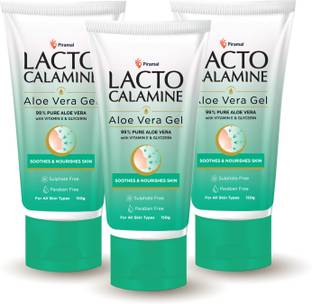 Lacto Calamine Aloe Vera Gel 99% Pure Natural,Vitamin E&Glycerin Non-Sticky Hydration Pack of 2