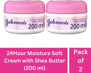 JOHNSON'S 24HR Moisture Cream 200 ml(Soft Cream)(Pack of 2)