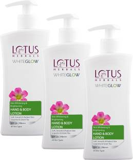 LOTUS HERBALS WhiteGlow Skin Whitening & Brightening Hand & Body Lotion SPF-25 I PA+++