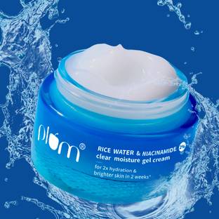 Plum 2% Niacinamide & Rice Water Gel Cream Moisturizer | Brightens skin | Oil-free