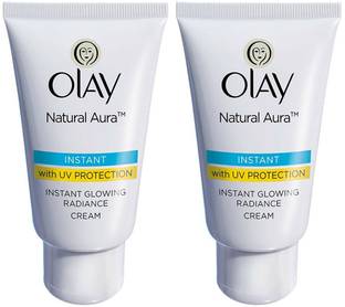 OLAY Natural Aura Vitamin B3, Pro B5, E with UV Protection, 40g Each, Pack Of 2