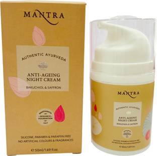 MANTRA Anti-Ageing Night Cream Bakuchiol & Saffron | Light & Quick Absorbing Texture