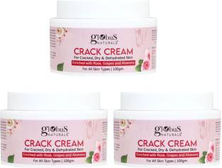 Globus Naturals Crack Cream For Dry Cracked Heels & Feet | Enriched With Aloevera |Grapes | Rose|Almonds |Lavender